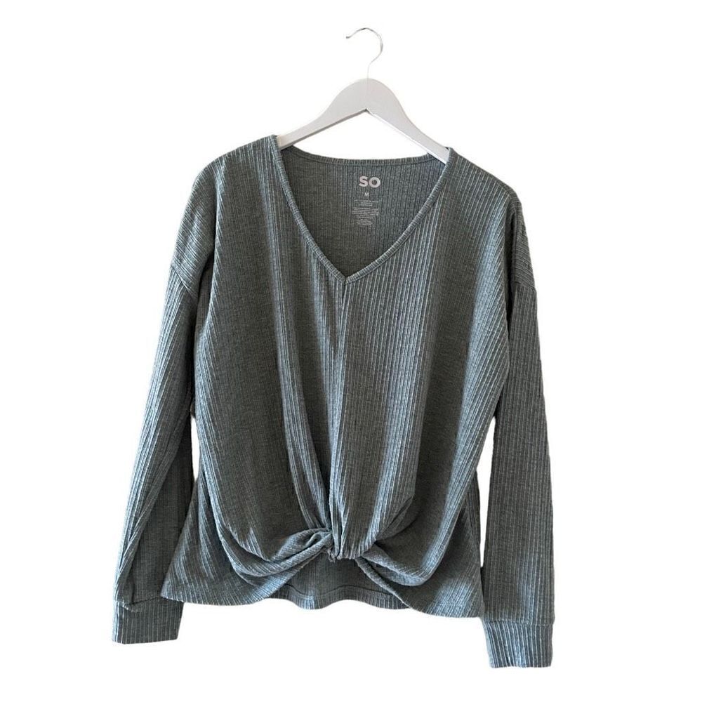 Sonoma Good For Life Green Front Twist Long Sleeves Soft Casual Top SZ M # 1176